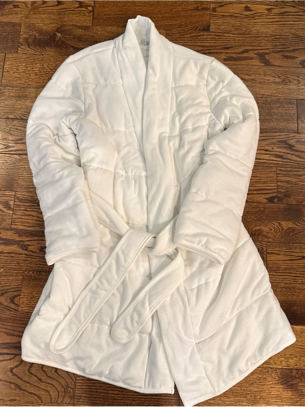 P.J. Salvage Plush White Quilted Shawl-Collar Robe